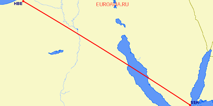 перелет Александрия — Шарм эль Шейх на карте