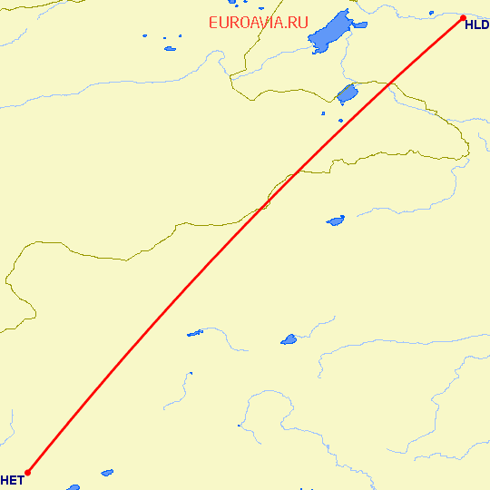 перелет Хоххот — Хайлар на карте