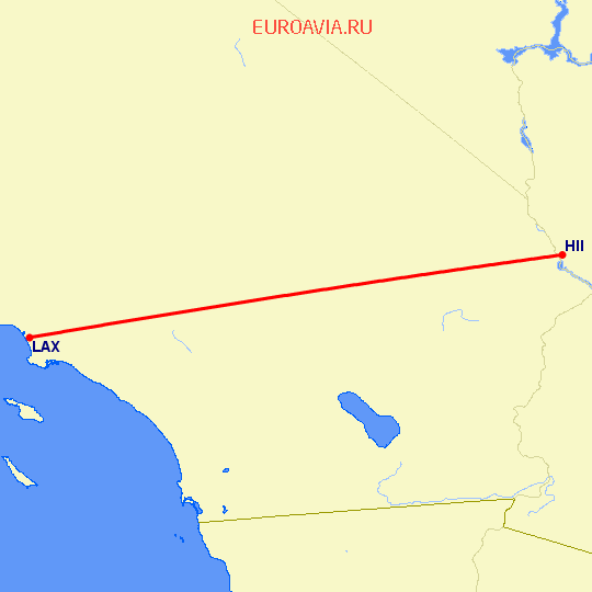 перелет Lake Havasu City — Лос Анджелес на карте