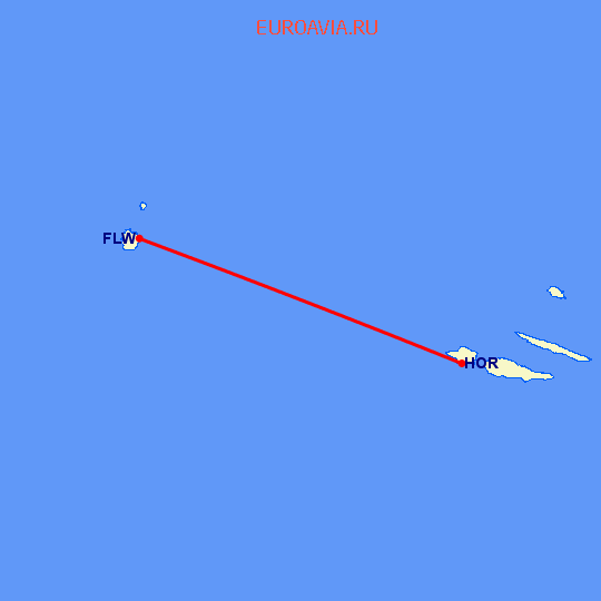 перелет Horta — Flores Island на карте