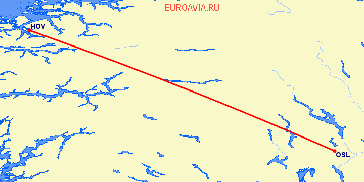 перелет Orsta-Volda — Осло на карте