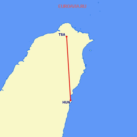 перелет Хуалянь — Taipei на карте