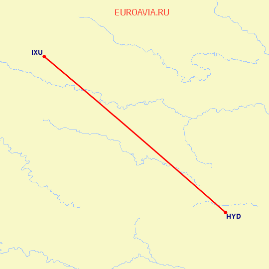 перелет Хидерабад — Аурангабад на карте