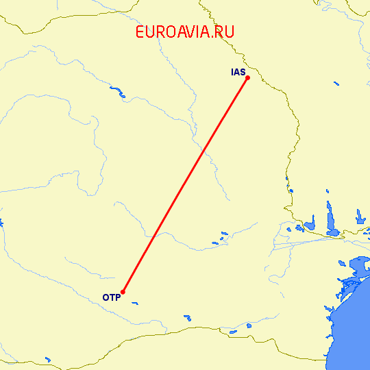 перелет Иаси — Бухарест на карте