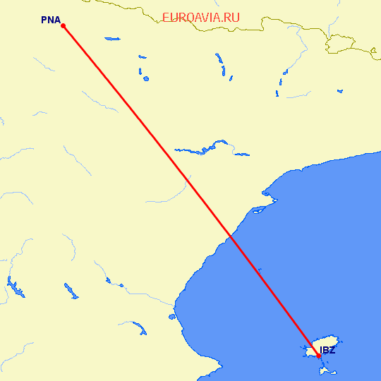перелет Ибица — Памплона на карте