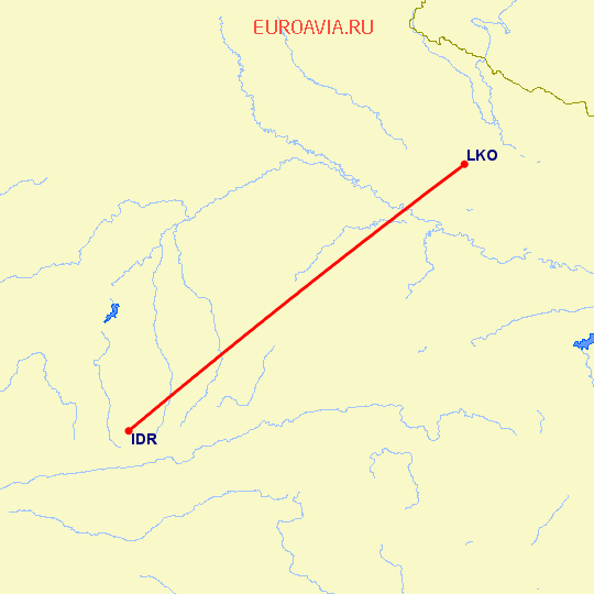 перелет Индор — Лакнау на карте
