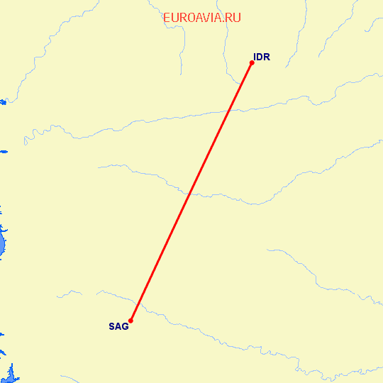 перелет Индор — Sagwon на карте