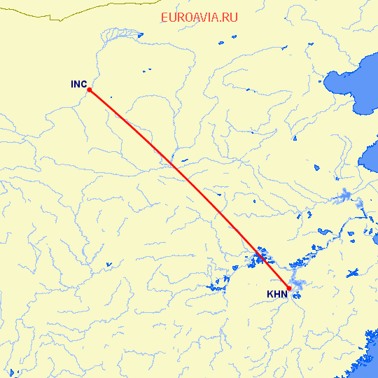 перелет Фучуан — Наньчан на карте