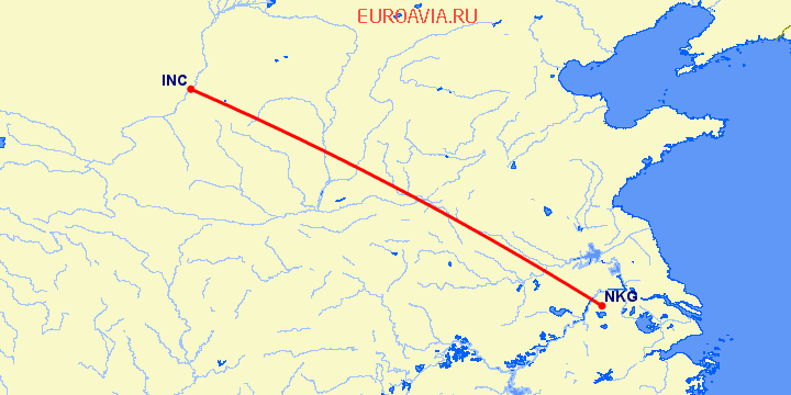 перелет Фучуан — Нанкин на карте