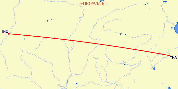 перелет Фучуан — Цзинань на карте