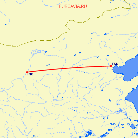 перелет Фучуан — Тяньцзинь на карте
