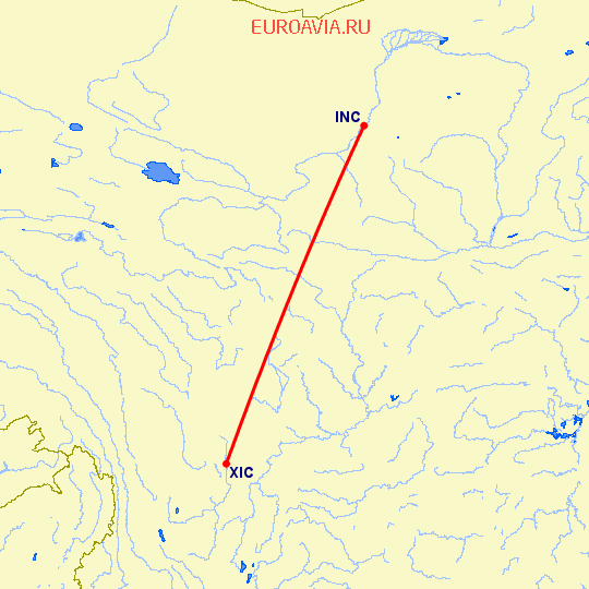 перелет Фучуан — Хайчэн на карте