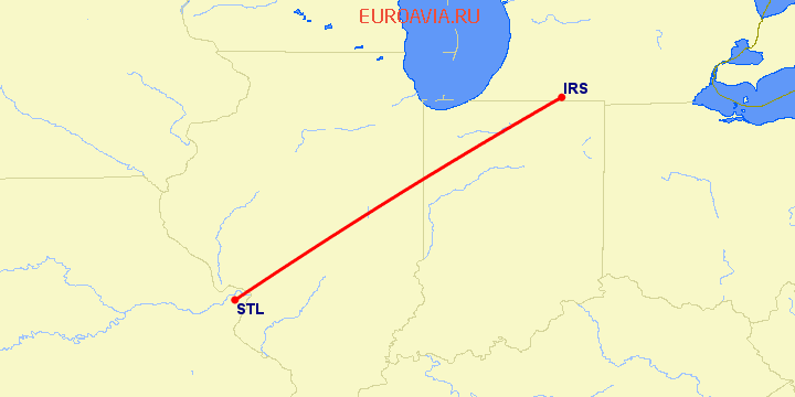 перелет Sturgis — Сент Луис на карте