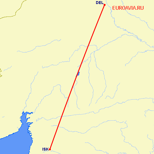 перелет Насик — Нью Дели на карте