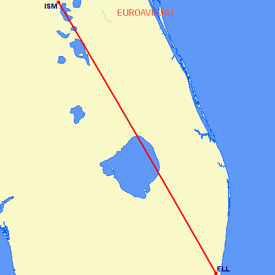 перелет Киссимми — Форт Лодердейл  на карте