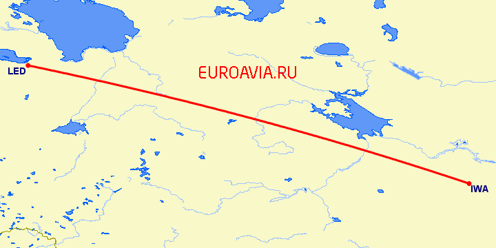 перелет Иваново — Санкт Петербург на карте