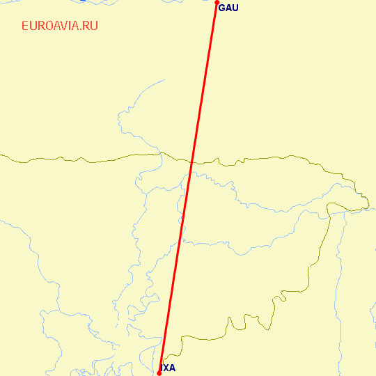 перелет Агартала — Gawahati на карте