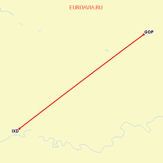 перелет Аллахабад — Горахпур на карте