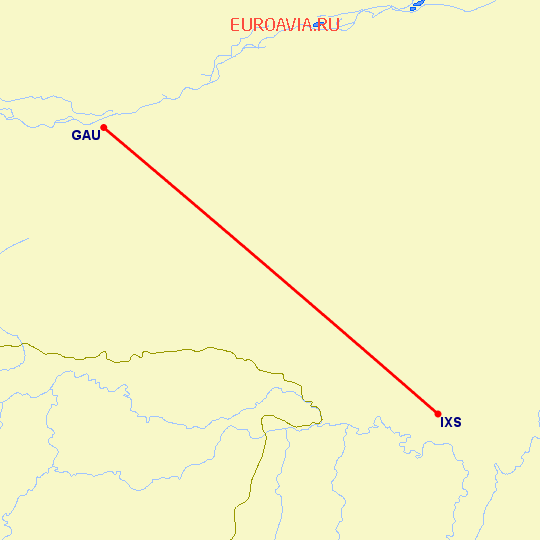 перелет Силчар — Gawahati на карте