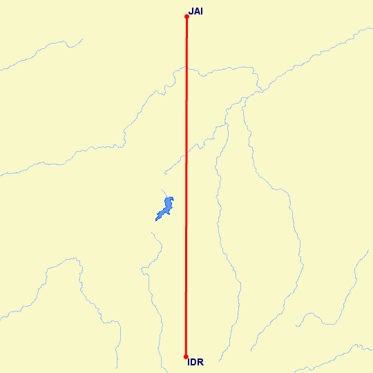 перелет Джайпур — Индор на карте
