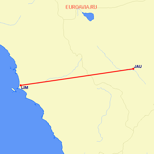 перелет Хауха — Лима на карте