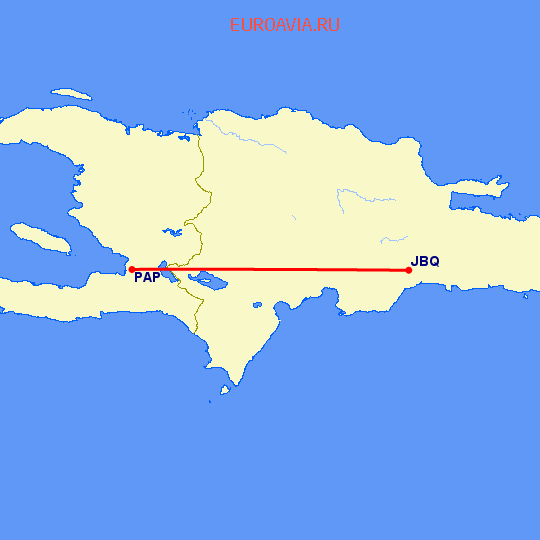 перелет Санто-Доминго — Порт О Принц на карте