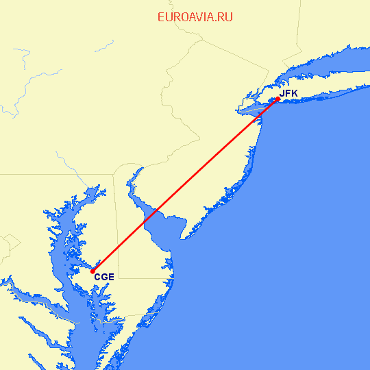 перелет Нью Йорк — Кембрдидж на карте