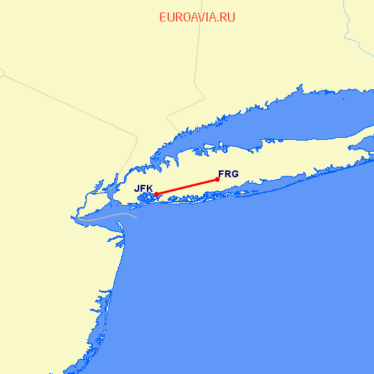 перелет Нью Йорк — Farmingdale на карте