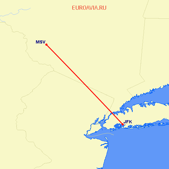 перелет Нью Йорк — Monticello на карте