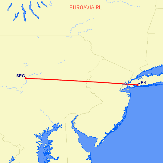 перелет Нью Йорк — Selinsgrove на карте