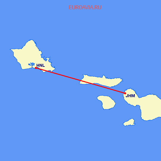 перелет Lahaina — Гонолулу на карте