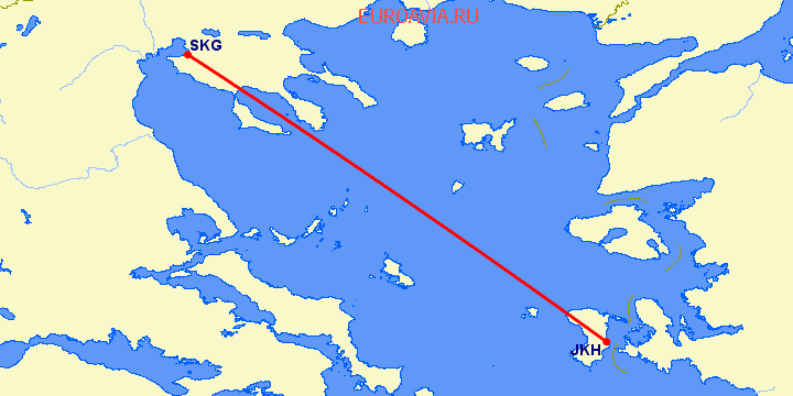 перелет Чиос — Салоники на карте