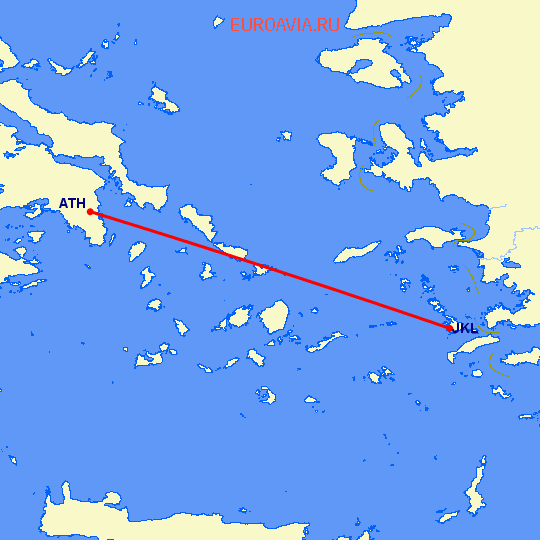 перелет Калимнос — Афины на карте