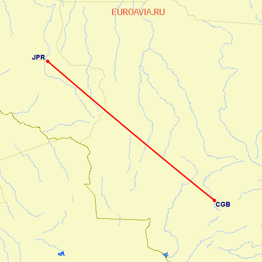 перелет Ji-Parana — Куиаба на карте