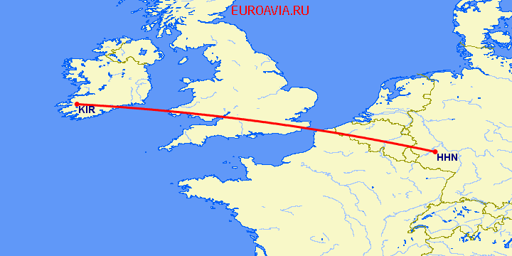 перелет Фарранфор  — Hahn на карте