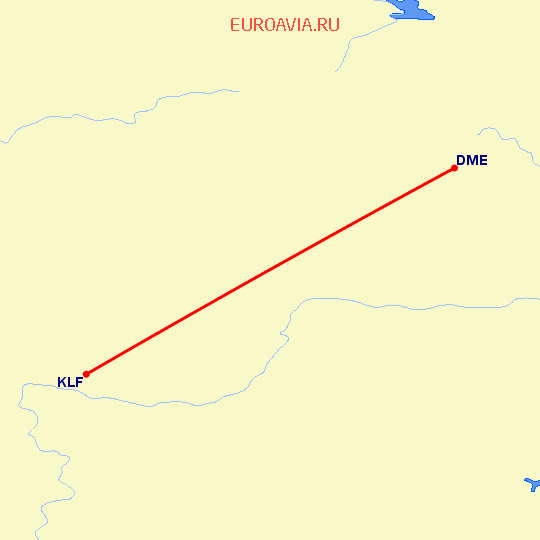 перелет Калуга — Москва на карте