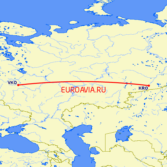 перелет Курган — Москва на карте