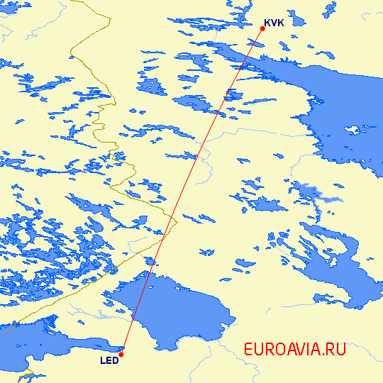 перелет Апатиты — Санкт Петербург на карте