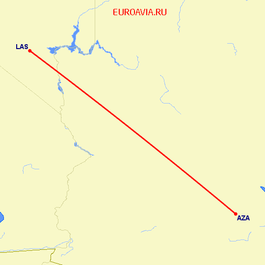 перелет Лас Вегас — Финикс на карте