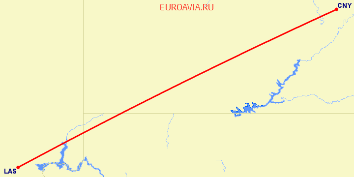 перелет Лас Вегас — Моаб на карте