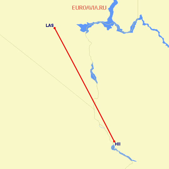 перелет Лас Вегас — Lake Havasu City на карте