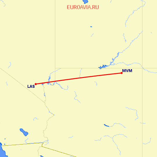 перелет Лас Вегас — Kayenta на карте