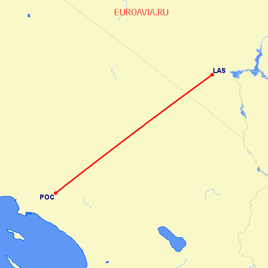 перелет Лас Вегас — La Verne на карте