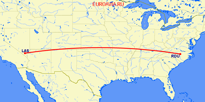 перелет Лас Вегас — Роли на карте