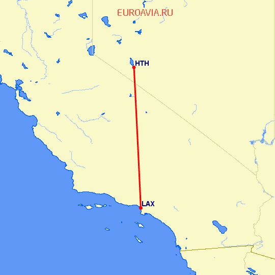 перелет Лос Анджелес — Hawthorne на карте