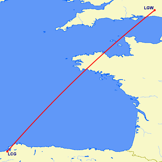 перелет Ла Коруна — Лондон на карте