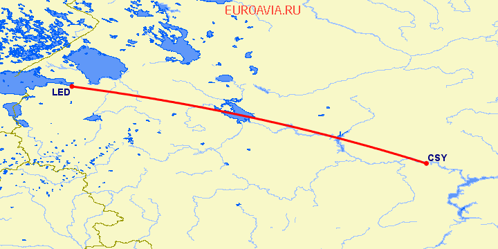 перелет Санкт Петербург — Чебоксары на карте