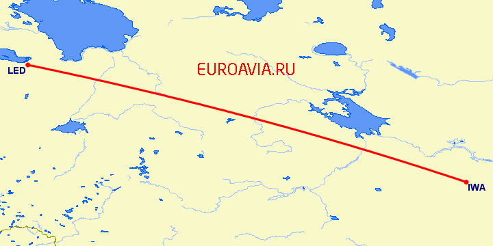 перелет Санкт Петербург — Иваново на карте