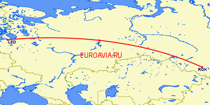 перелет Санкт Петербург — Горно-Алтайск на карте