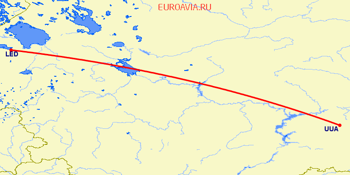 перелет Санкт Петербург — Бугульма на карте